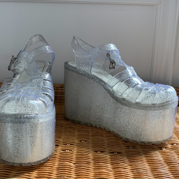 UNIF Womens Hella Jelly Platform Sandals Size 7 - Picture 3 of 10